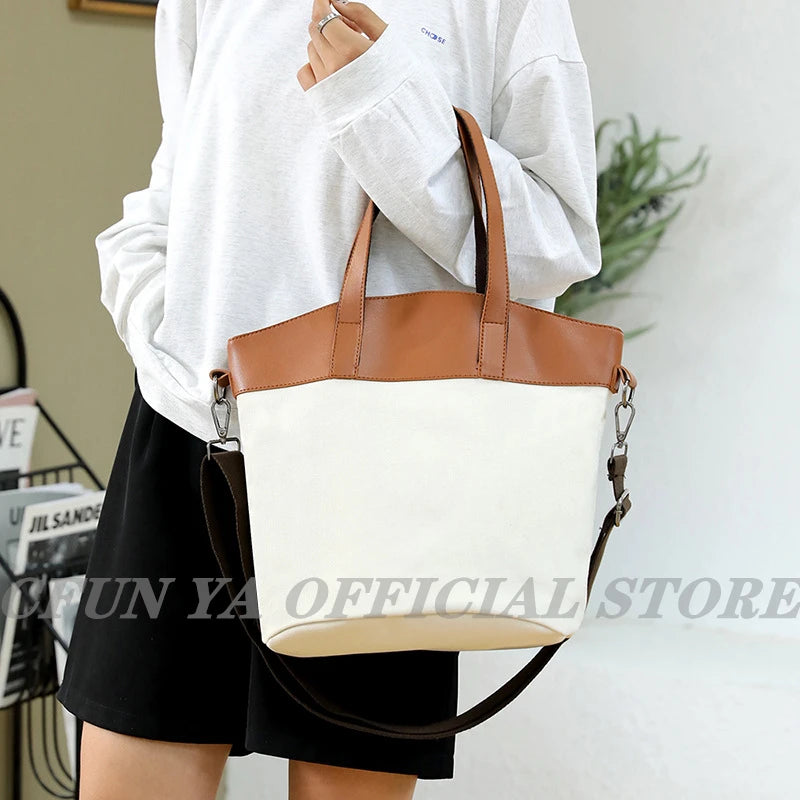 Summer Girls Handbag Canvas Tote Bag College Crossbody Shoulder Bag