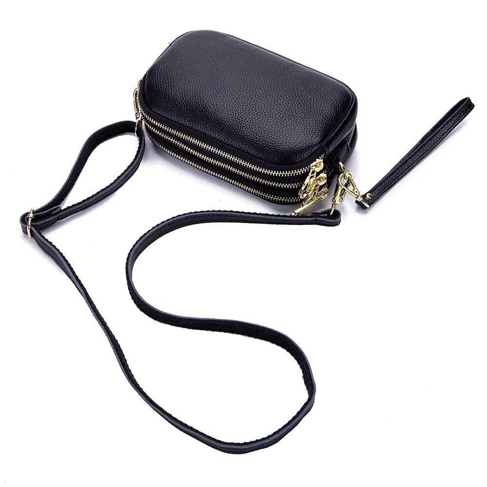 Cowhide Leather Clutch Bag Large Capacity Messenger Bag