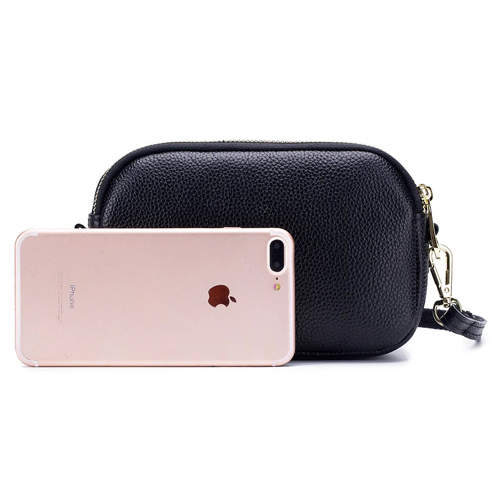 Cowhide Leather Clutch Bag Large Capacity Messenger Bag