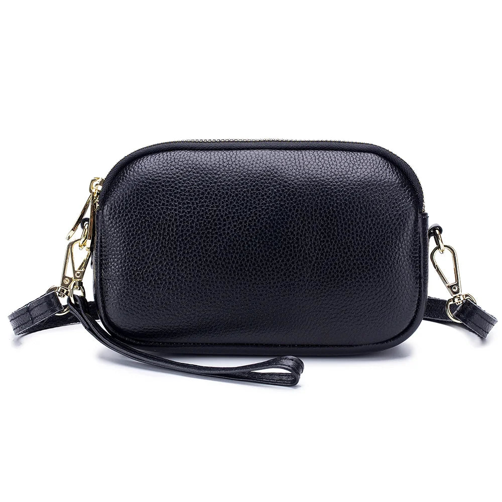 Cowhide Leather Clutch Bag Large Capacity Messenger Bag