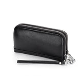 Large Capacity Leather Women Clutch Bag Double Compartment Female Purse
