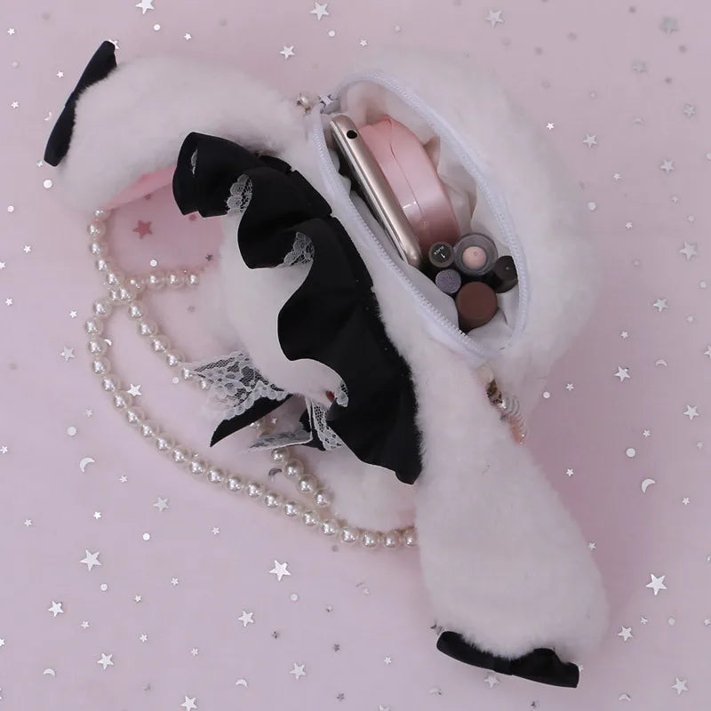 Japanese Lolita Bag Soft Girl Lace Bow Rabbit Doll Small Bag