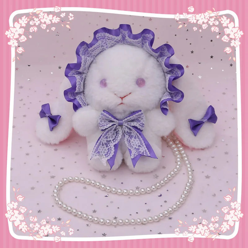 Japanese Lolita Bag Soft Girl Lace Bow Rabbit Doll Small Bag