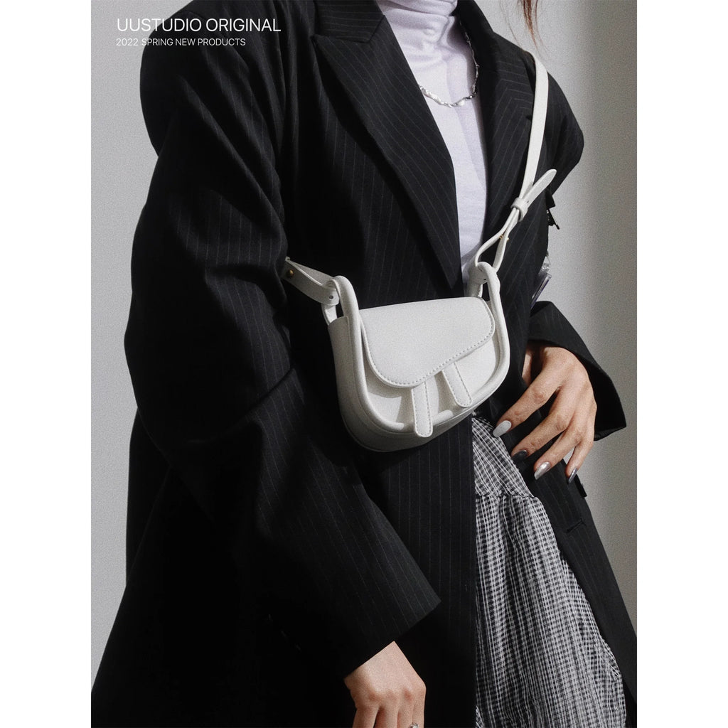 COY UUSTUDIO Dark Y2K Lipstick Headphones Mini Saddle Crossbody Bag