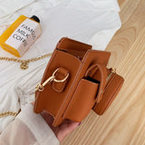 Camera Women's Shoulder Bag Messenger Strange Shape PU Girl Handbag
