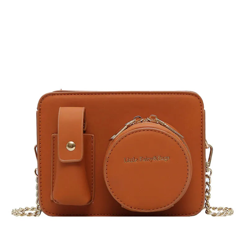 Camera Women's Shoulder Bag Messenger Strange Shape PU Girl Handbag