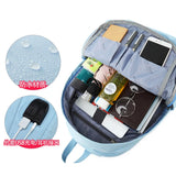 Pink Teenage Girls USB Charging Backpack for School