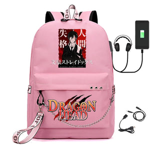 Canvas Anime Bungo Stray Dogs Girls USB Charging Backpack