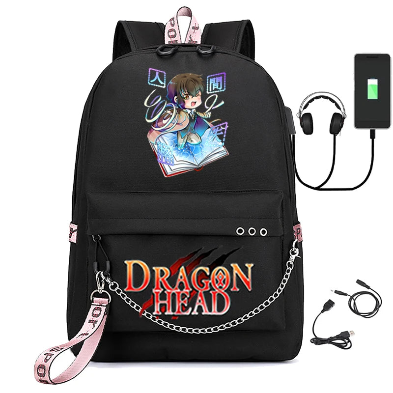 Canvas Anime Bungo Stray Dogs Girls USB Charging Backpack