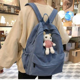 Canvas Backpacks Women Students Large Capacity Harajuku School Bag Travel