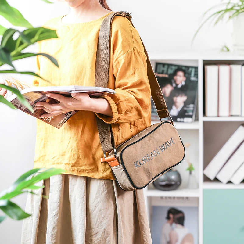 Canvas Messenger Bag Multi-function Phone Packet Small Bag Women Shoulder Bags