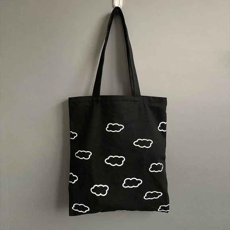 Clouds Printing Tote Bag Lady Casual Eco Cotton Cloth Shopper Bag