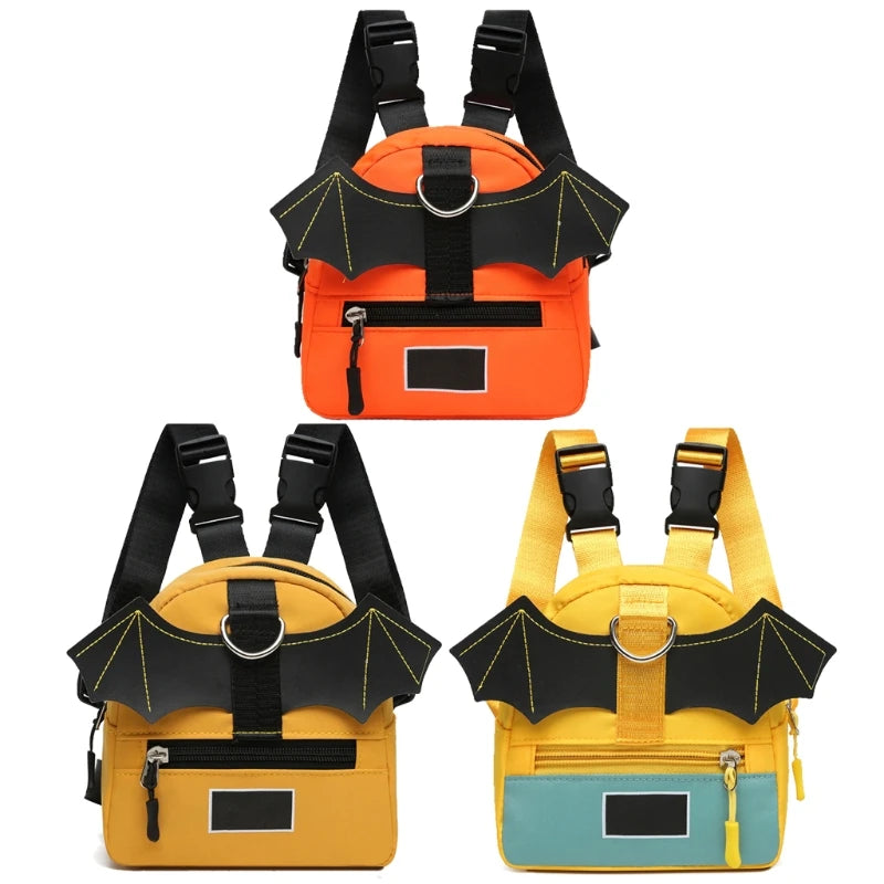 Canvas Dog Hiking Backpack Harness Bat Wing Small Puppy Saddle Bag