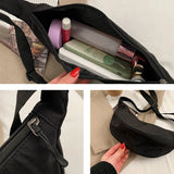 Canvas Half Moon Hobo Bag Woman Solid Lady Shoulder Leisure Armpit Purse