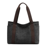 Canvas Handbag Solid Color Large Capacity Shoulder Bag
