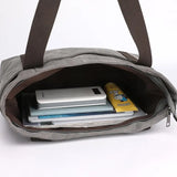 Canvas Handbag Solid Color Large Capacity Shoulder Bag