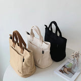 Canvas Japanese Tote Handbag Harajuku Style Large Capacity Shopping Bag Daily