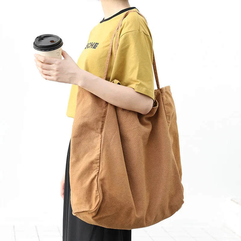 Canvas Ladies Shopping Bag Large Capacity Reusable Tote Bags