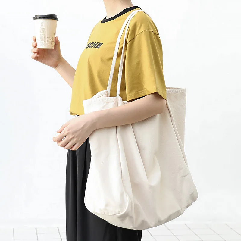Canvas Ladies Shopping Bag Large Capacity Reusable Tote Bags