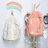 Canvas Large Capacity Backpacks Women Leisure Students School Letter College Bag