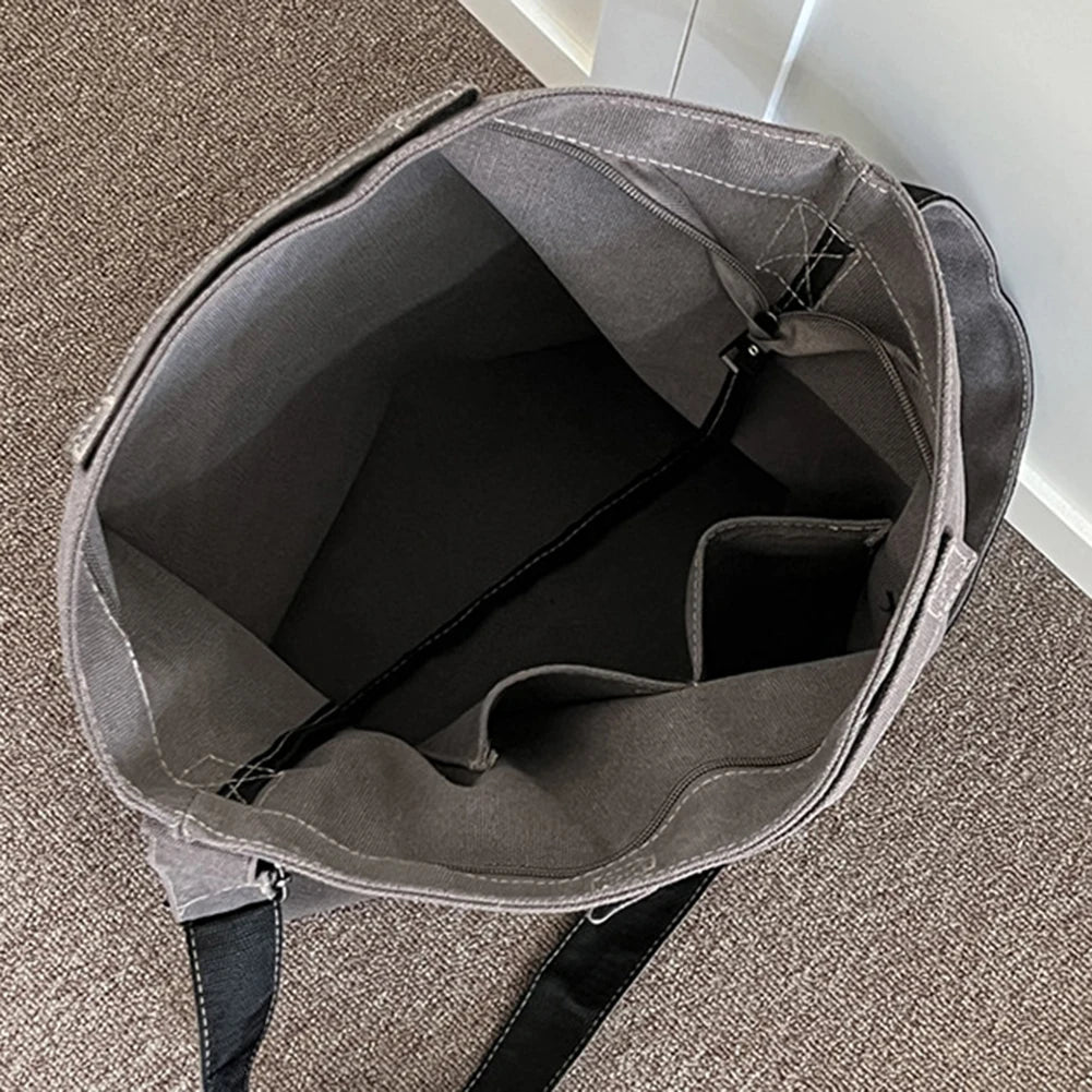 Canvas Messenger Bag Large Capacity Crossbody Soft Portable