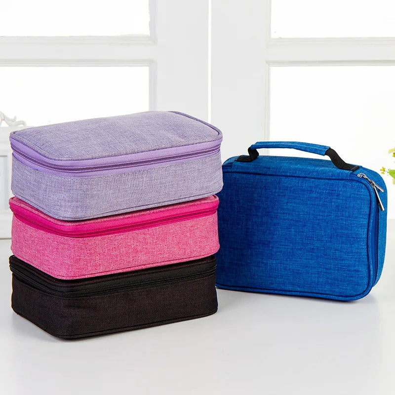 Canvas School Pencil Cases 72 Holes Multifunction Storage Bag Pouch