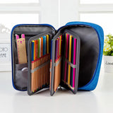 Canvas School Pencil Cases 72 Holes Multifunction Storage Bag Pouch