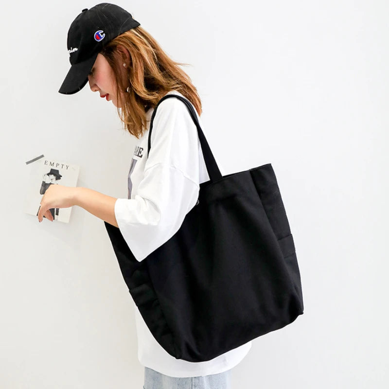 Canvas Shoulder Bags Casual Eco-friendly Large Capacity Tote Bag