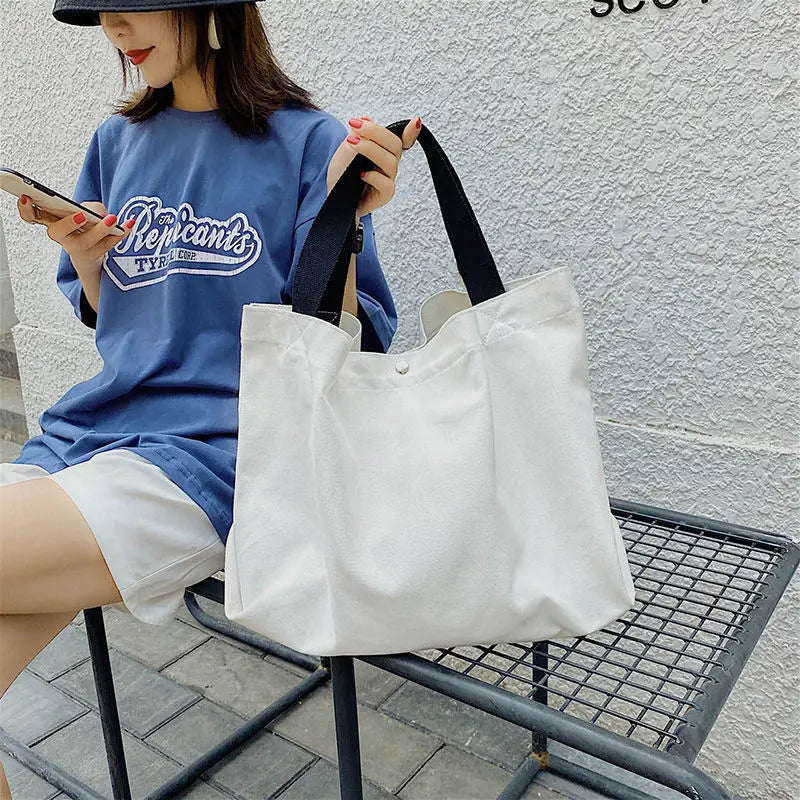 Canvas Shoulder Bags Women School Book Handbags Casual Totes Shopper Bolsa