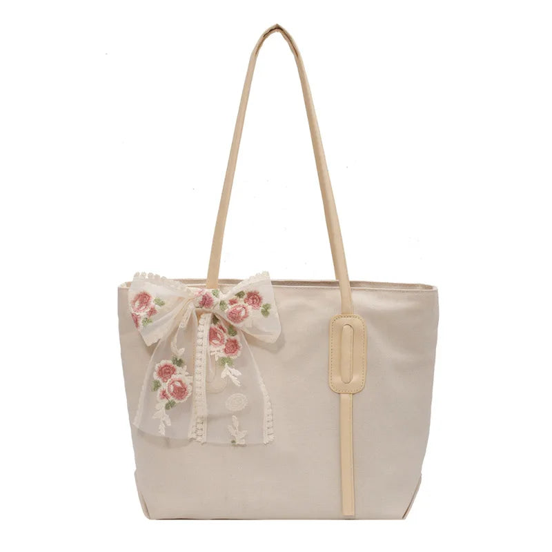 Canvas Shoulder Bags Women Large Capacity Shopping Tote Casual Stylish Handbags