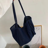 Canvas Shoulder Bags Women Solid Underarm Large Capacity Retro Tote Bag