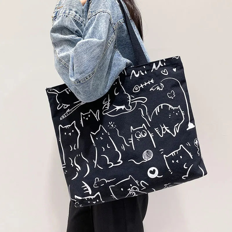 Canvas Shoulder Bags for Women Handbags Solid Handbag Bolsas Femininas