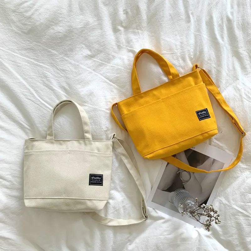 Canvas Shoulder Messenger Bag Japanese Solid Handbag