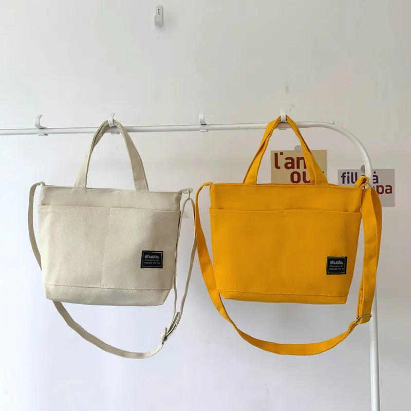 Canvas Shoulder Messenger Bag Japanese Solid Handbag