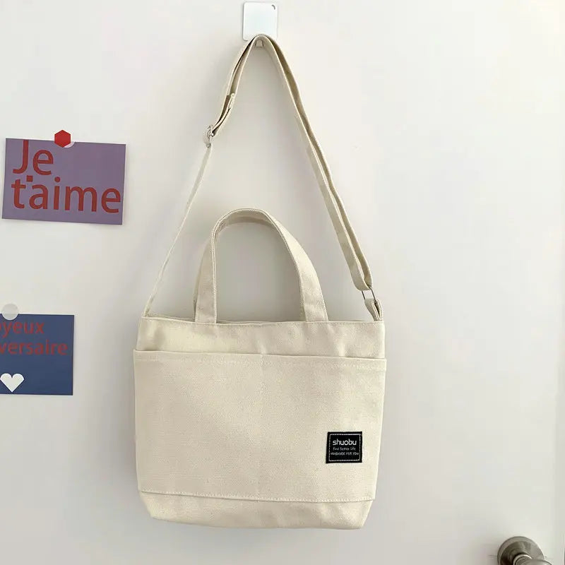 Canvas Shoulder Messenger Bag Japanese Solid Handbag