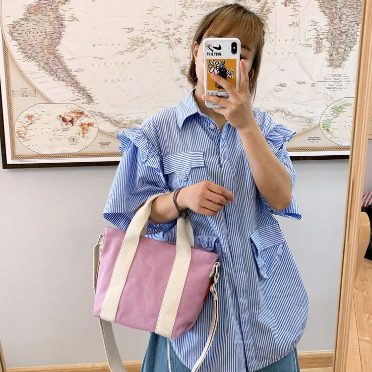 Canvas Shoulder Messenger Bag Large Capacity Women