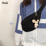 Canvas Solid Crossbody Bag for Women Handbags