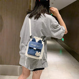 Cartoon Girl Shoulder Bag Young Student Tote Bag