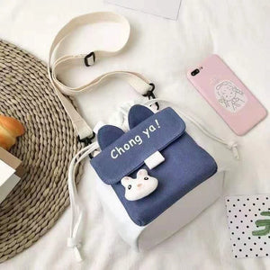 Cartoon Girl Shoulder Bag Young Student Tote Bag