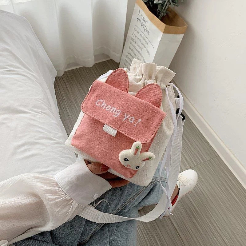 Cartoon Girl Shoulder Bag Young Student Tote Bag