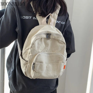 Canvas Women Small Backpack Vintage School Mini Backpack Women Bagpack