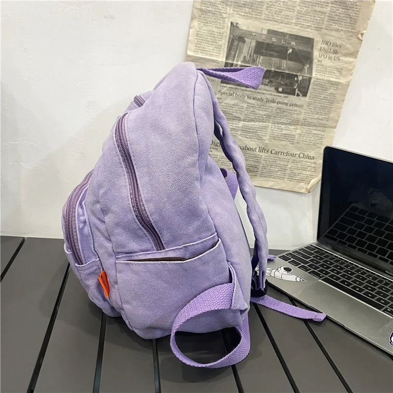 Canvas Women Small Backpack Vintage Feminina Mini School