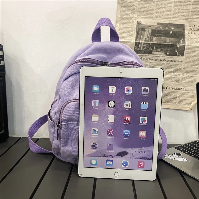 Canvas Women Small Backpack Vintage Feminina Mini School