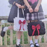 Canvas Women Bag Lady Niche Girl Bow Crossbody Shoulder Bag Lolita Handbag