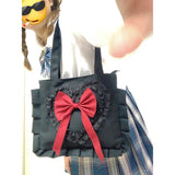 Canvas Women Bag Lady Niche Girl Bow Crossbody Shoulder Bag Lolita Handbag
