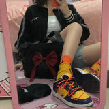 Canvas Women Bag Lady Niche Girl Bow Crossbody Shoulder Bag Lolita Handbag