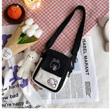 Canvas Cartoon Printed Phone Bag Shoulder Messenger Bag