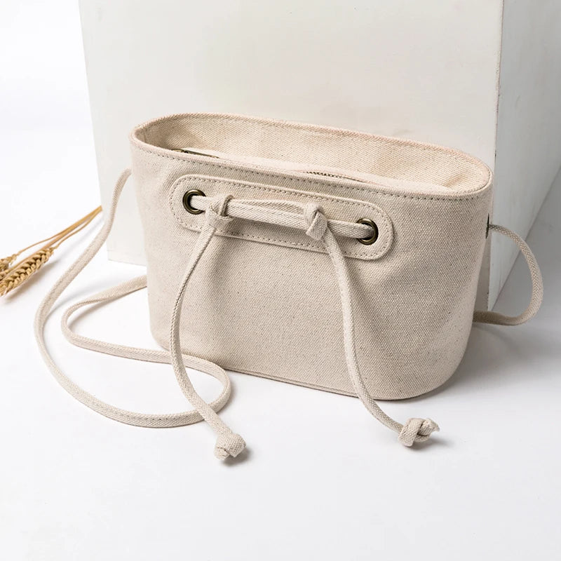 Casual Canvas Messenger Bag for Women, Small Square Shoulder Bag