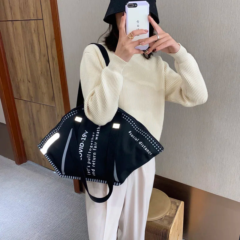 Large Capacity Canvas Tote Bags for Women, Creative Hobos Shoulder Bag