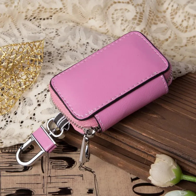 Car Leather Key Case with Zipper, Universal Key Case, Christmas Gift